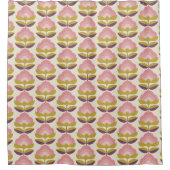 Retro Roze en Paarse Floral Pattern Douchegordijn (Voorkant)