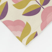 Retro Roze en Paarse Floral Pattern Fleece Deken (Hoek)