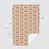 Retro Roze en Paarse Floral Pattern Golfhanddoek (Insitu)