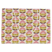 Retro Roze en Paarse Floral Pattern Groot Cadeauzakje (Achterkant)