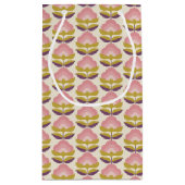 Retro Roze en Paarse Floral Pattern Klein Cadeauzakje (Achterkant)
