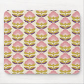 Retro Roze en Paarse Floral Pattern Muismat (Voorkant)