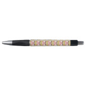 Retro Roze en Paarse Floral Pattern Pen (Voorkant)