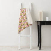 Retro Roze en Paarse Floral Pattern Sherpa Deken (In situ)