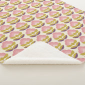 Retro Roze en Paarse Floral Pattern Sherpa Deken (3/4)