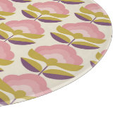 Retro Roze en Paarse Floral Pattern Snijplank (Hoek)
