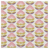 Retro Roze en Paarse Floral Pattern Stof (Close Up)