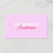 Retro Roze en Red Bold Script Minimalist Trendy Visitekaartje (Voorkant)
