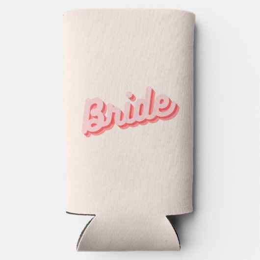 Retro Roze en Red Bride Koelbox Seltzer Blikjeskoeler (Achterkant)