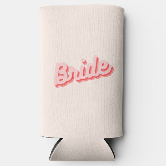 Retro Roze en Red Bride Koelbox Seltzer Blikjeskoeler (Voorkant)