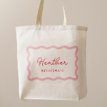 Retro Roze en Red Bridesmaid Favors Tote Bag<br><div class="desc">Retro Roze en Red Bridesmaid Favors Canvas tas | canvas tassen voor de bacheloretpartij</div>