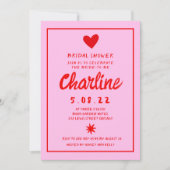 Retro Roze en Red Handwriting Vrijgezellenfeest Kaart (Voorkant)