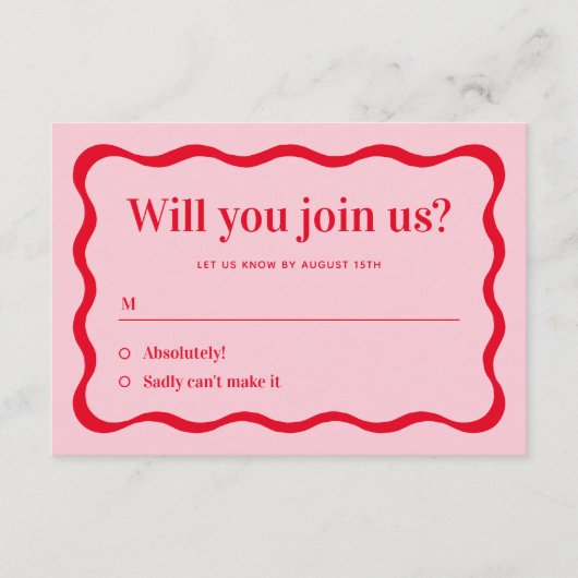 Retro Roze en Red Wave zullen je bij ons aansluite Informatiekaartje (Voorkant)