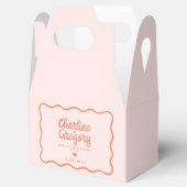 Retro Roze en Red Wavy Handwriting Wedding Bedankdoosjes (Geopend)