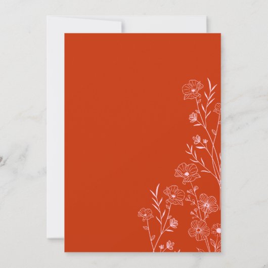 Retro roze en rode bloemenkorf bewaren de datum kaart (Achterkant)