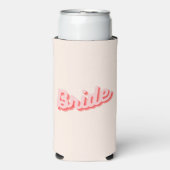 Retro Roze en Rode Bruidsblikken Koeler (Seltzer Voorkant)