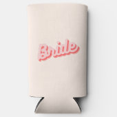 Retro Roze en Rode Bruidsfleskoeler Seltzer Blikjeskoeler (Voorkant)