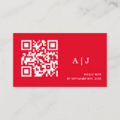 Retro Roze en Rode bruiloft Details Website Informatiekaartje (Achterkant)