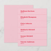 Retro Roze en Rode Bruiloft Plaats Kaart DIY (Voorkant / Achterkant)