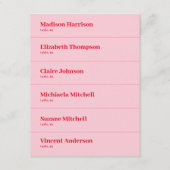 Retro Roze en Rode Bruiloft Plaats Kaart DIY (Voorkant)