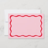 Retro Roze en Rode Golf Huwelijk RSVP Kaartje (Achterkant)