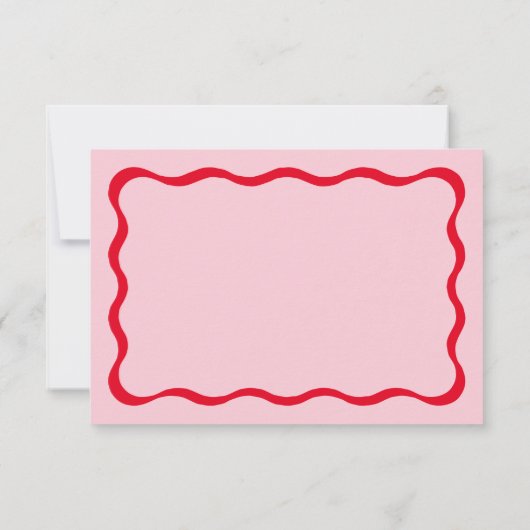 Retro Roze en Rode Golf Huwelijk RSVP Kaartje (Achterkant)