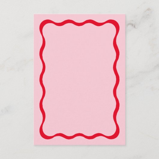 Retro Roze en Rode Golf Wedding RSVP Informatiekaartje (Achterkant)