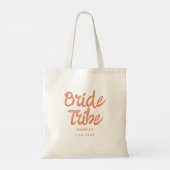 Retro Roze en rode handschrift Bridesmaid Canvas t Tote Bag (Achterkant)