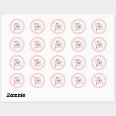 Retro Roze en Rode Wat Leuk Ronde Sticker (Vel)