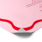 Retro roze en rood golvend drankmenu voor de bar poster (Hoek)