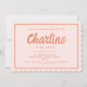 Retro Roze en rood handschrift Vrijgezellenfeest I Kaart (Voorkant)