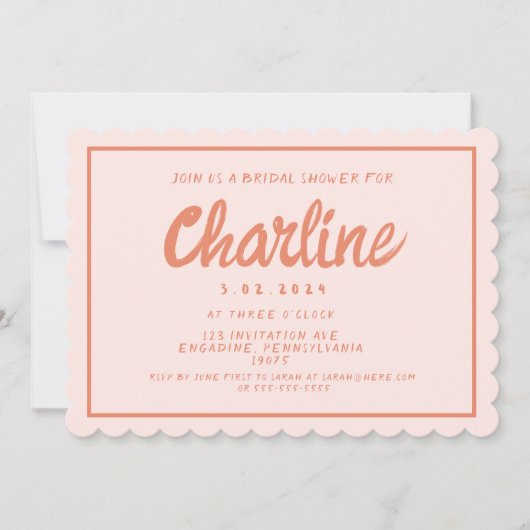 Retro Roze en rood handschrift Vrijgezellenfeest I Kaart (Voorkant)