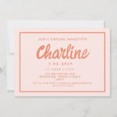 Retro Roze en rood handschrift Vrijgezellenfeest Kaart (Voorkant)