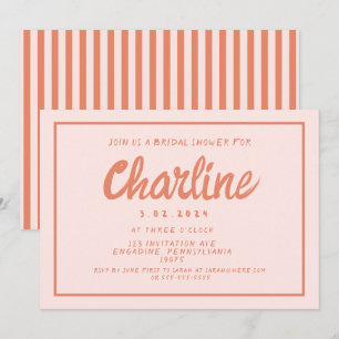 Retro Roze en rood handschrift Vrijgezellenfeest Kaart