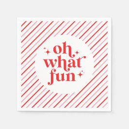 Retro roze en rood Oh wat leuk Servet