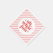 Retro roze en rood Oh wat leuk Servet (Hoek)