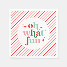 Retro roze en rood Oh wat leuk Servet