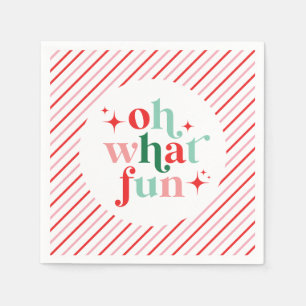 Retro roze en rood Oh wat leuk Servet