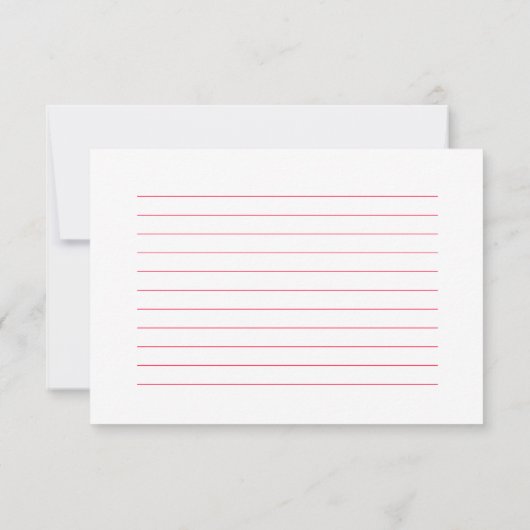 Retro roze en rood Recept voor de bruidskaart Kaart (Achterkant)