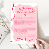 Retro roze en rood Wie weet de bruid beste spel