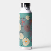 Retro roze en witte bloemen waterfles (Links)