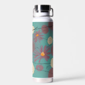 Retro roze en witte bloemen waterfles (Achterkant)