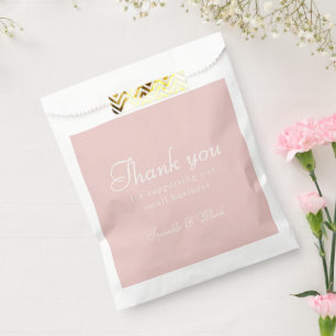 Retro Roze en Witte Dank Je Bakkerij Bedankzakje