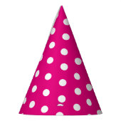 Retro Roze en Witte Stippen Partij Pet Feesthoedjes (Links)