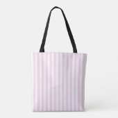 Retro Roze en Witte Stripes Bakery Tote Bag (Achterkant)