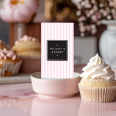 Retro Roze en Witte Stripes Bakery Visitekaartje
