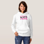 Retro roze en zwarte borstkanker bewustzijn hoodie (Voorkant volledig)