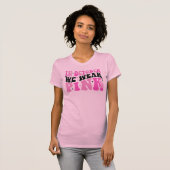 Retro roze en zwarte borstkanker bewustzijn t-shirt (Voorkant volledig)