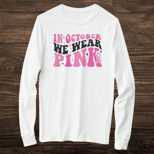 Retro roze en zwarte borstkanker bewustzijn t-shirt