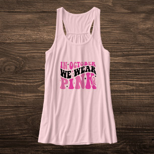 Retro roze en zwarte borstkanker bewustzijn tanktop